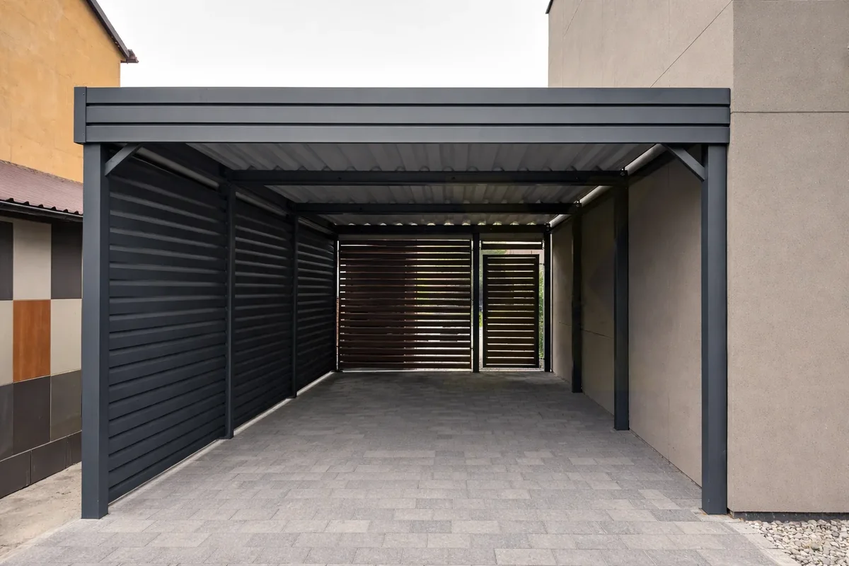 Einzelcarport aus Stahl in Anthrazit