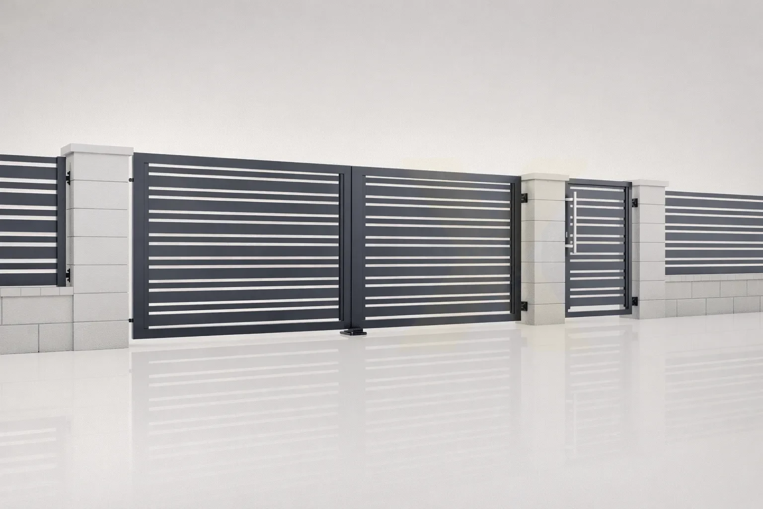 Design-Stahlzaun (DX Ferro Avantgarde) in Anthrazit