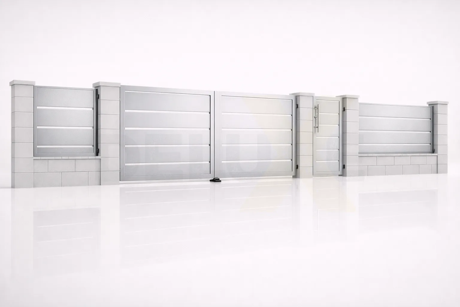 DX Ferro Contour Lamellenzaun in Silber