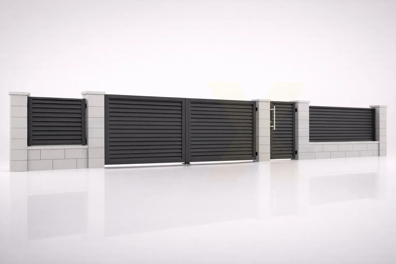 DX Ferro Secura Zaunsystem aus Stahl 100 Prozent blickdicht in Anthrazit – DeluxeCarport Premium-Sichtschutzzaun